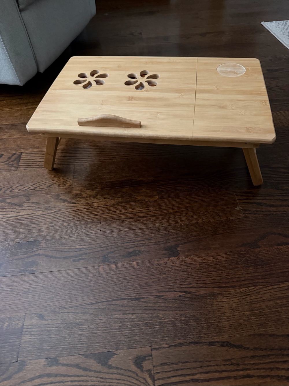 Bamboo Folding Lap Desk with Vent Cutouts